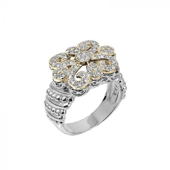 Vahan 14k Yellow Gold & Sterling Silver Diamond Ring