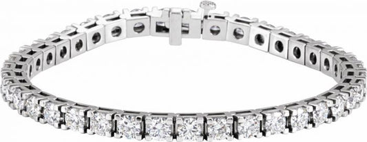 14K White 9 1/6 CTW Diamond Line 7 1/4 Bracelet