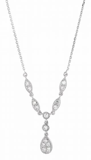 14K White 1/4 CTW Diamond Y 18 Necklace