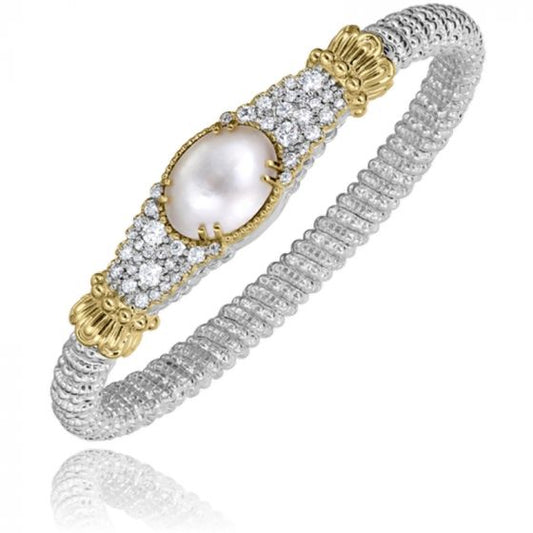 Vahan 14k Gold & Sterling Silver White Pearl Bracelet