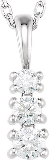 14K White 1/6 CTW Diamond 3-Stone 18 Necklace