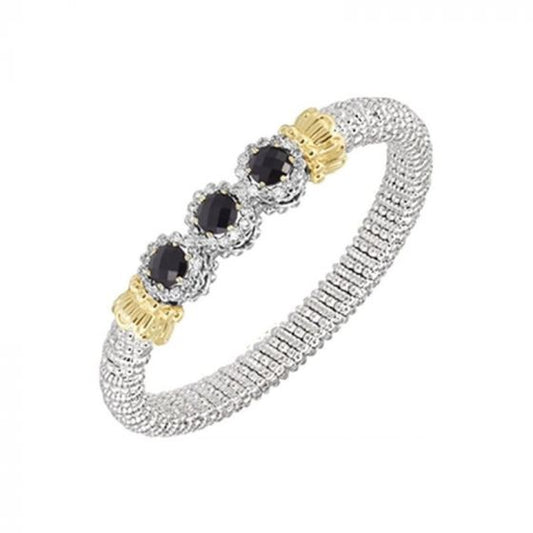 Vahan 14k Yellow Gold & Sterling Silver Onyx Roundels Bracelet