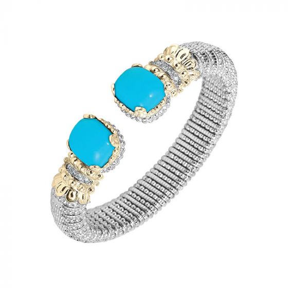 Vahan 14k Yellow Gold & Sterling Silver Turquoise Bracelet