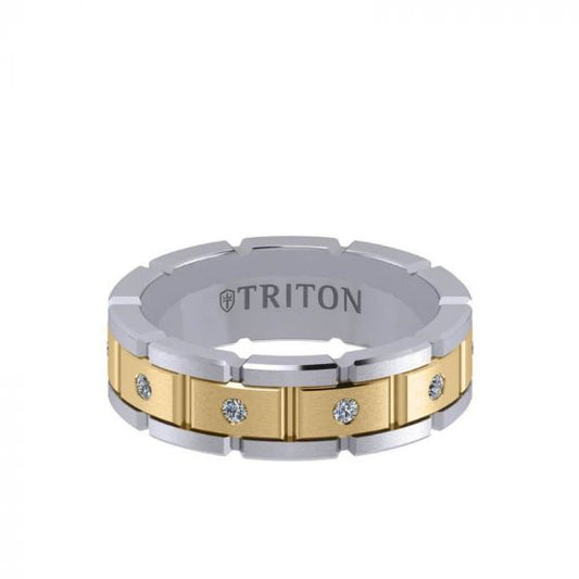 Triton Two-Tone 14K Gold Diamond Wedding Band