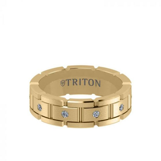 Triton Yellow 14K Gold Diamond Wedding Band