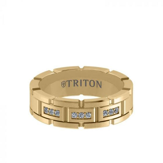 Triton Yellow 14K Gold Diamond Wedding Band