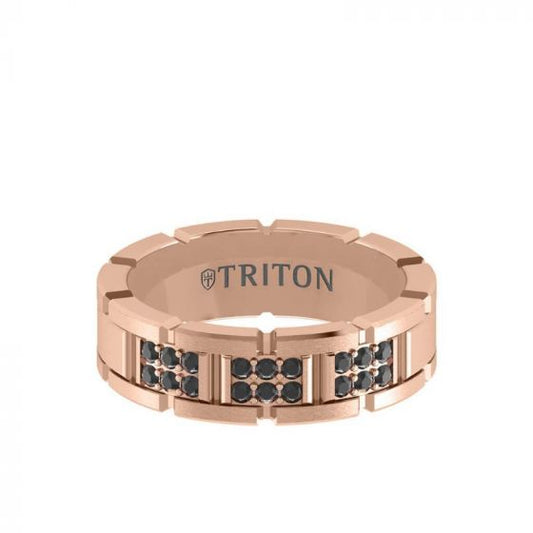 Triton Rose 14K Gold Diamond Wedding Band
