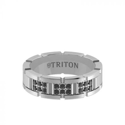 Triton White 14K Gold Diamond Wedding Band
