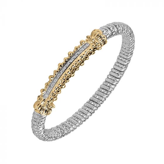 Vahan 14k Yellow Gold & Sterling Silver Scroll Design Bracelet