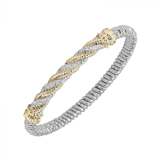 Vahan 14k Yellow Gold & Sterling Silver Twisted Diamond Bracelet