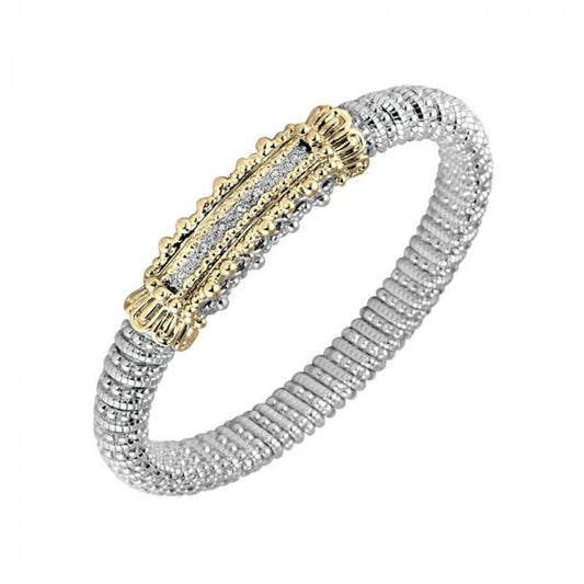 Vahan 14k Yellow Gold & Sterling Silver Bar Design Bracelet