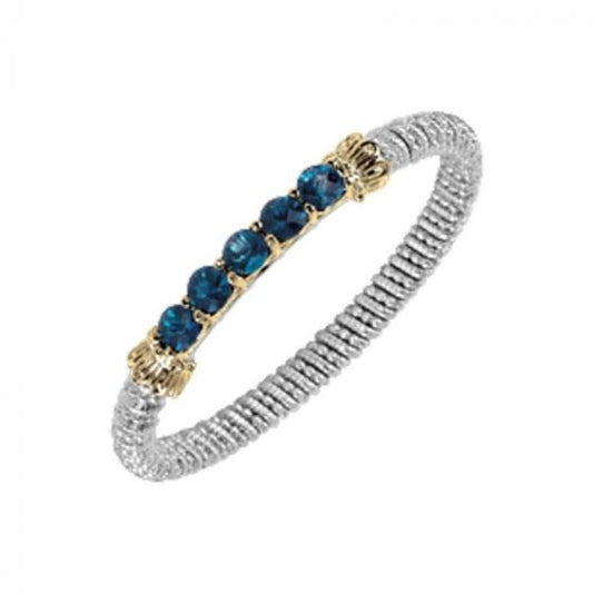 Vahan 14k Yellow Gold & Sterling Silver Sterling London Blue Topaz Bracelet