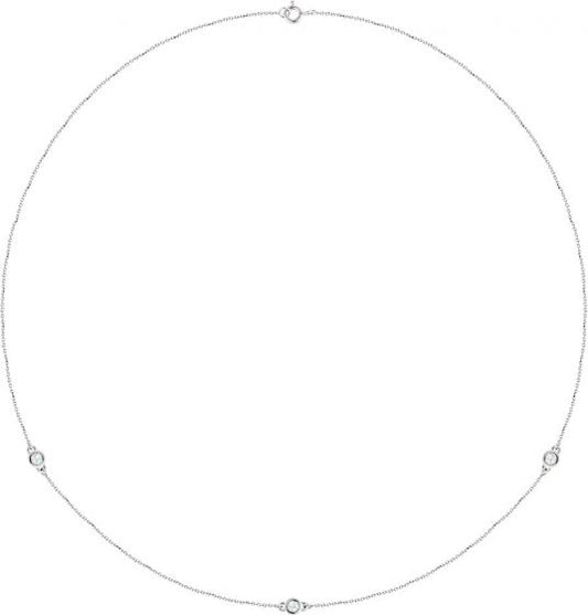 14K White 1/4 CTW Diamond 3-Station 18 Necklace