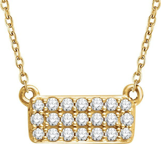 14K Yellow 1/6 CTW Diamond Cluster 16-18 Necklace