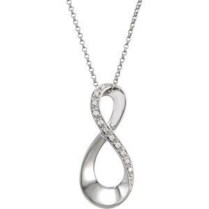 14K White .05 CTW Diamond Infinity-Inspired 18 Necklace