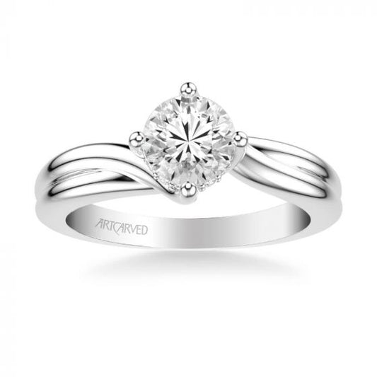 ArtCarved Platinum Whitney Contemporary Solitaire Twist Diamond Engagement Ring