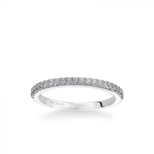 ArtCarved Virginia Contemporary Channel Set Diamond Wedding Band in 18k White Gold