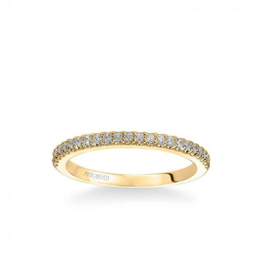 ArtCarved Virginia Contemporary Channel Set Diamond Wedding Band in 18k Yellow Gold