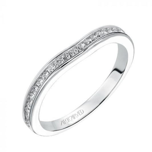 Artcarved Bridal Mounted with Side Stones Classic Diamond Engagement Ring Isla 14K White Gold