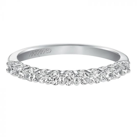 Artcarved Bridal Mounted with Side Stones Classic Diamond Engagement Ring Leandra 14K White Gold