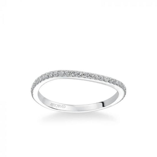 ArtCarved Milena Contemporary Diamond Wedding Band in 18k White Gold