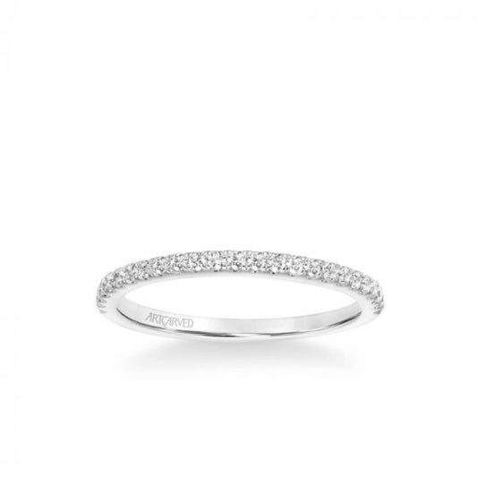 ArtCarved Sybil Classic Diamond Wedding Band in 18k White Gold
