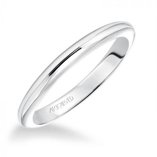 Artcarved Bridal Band No Stones Classic Solitaire Wedding Band Paige 14K White Gold