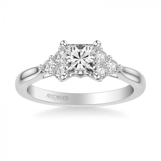 ArtCarved Platinum Maryann Classic Three Stone Diamond Engagement Ring