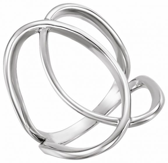14K White Freeform Ring