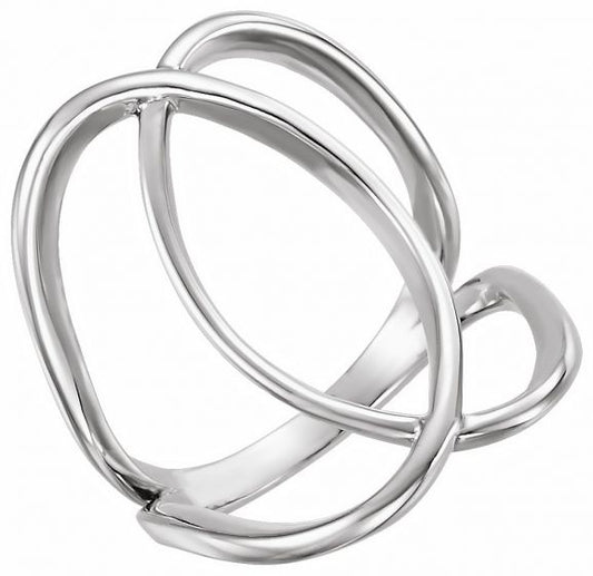 14K White Freeform Ring