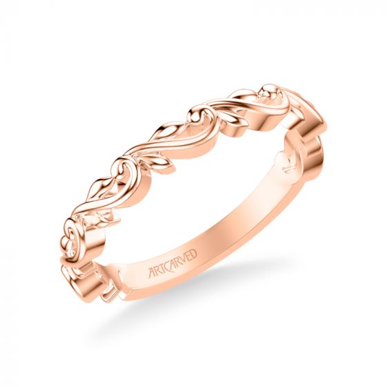 Artcarved Bridal Band No Stones Classic Lyric Anniversary Ring 18K Rose Gold