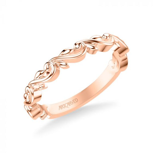Artcarved Bridal Band No Stones Classic Lyric Anniversary Ring 18K Rose Gold