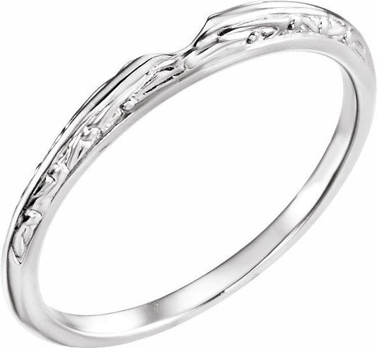 14K White Band for 4.1 mm Round Ring