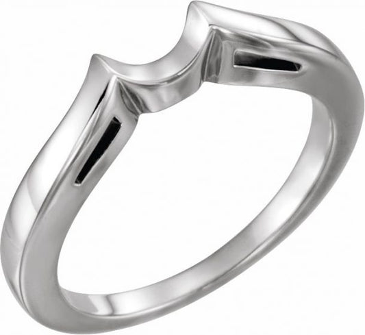14K White Band for 7.4 mm Round Ring