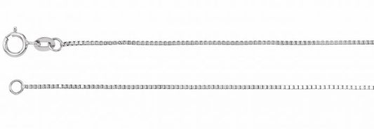 14K White .75 mm Solid Box 7 Chain