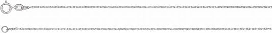 14K White 1 mm Solid Rope 7 Chain