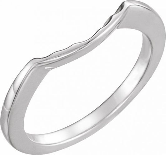 14K White Matching Band for 5.8 mm Round Ring