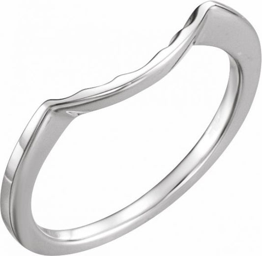 14K White Matching Band for 6.5 mm Round Ring