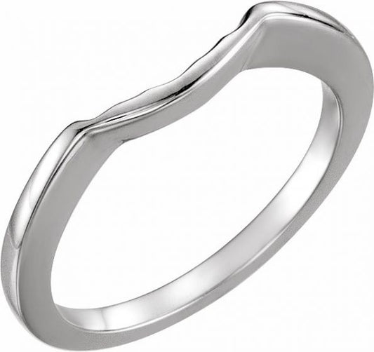14K White Matching Band for 5.2 mm Round Ring