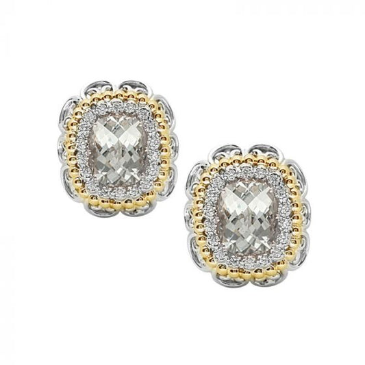 Alwand Vahan 14k Yellow Gold & Sterling Silver Clear Quartz Diamond Earrings