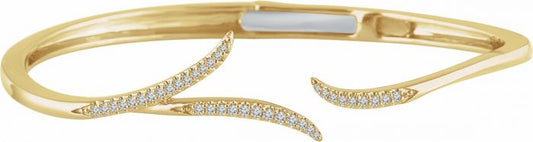 14K Yellow 1/4 CTW Diamond Hinged 7 Bracelet