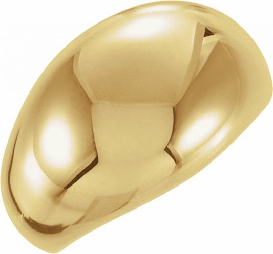 14K Yellow 12 mm Dome Ring