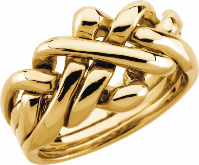 14K Yellow 12.5 mm Puzzel Ring