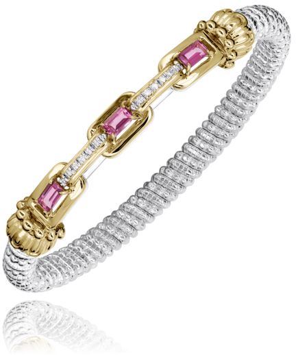 Vahan 14k Gold & Sterling Silver Garnet Bracelet