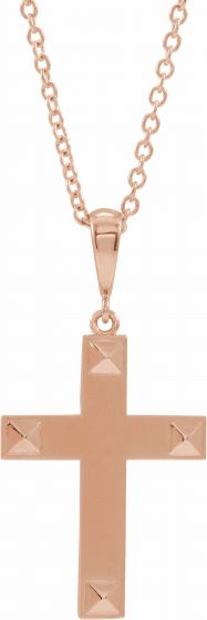 14K Rose Cross 18 Necklace