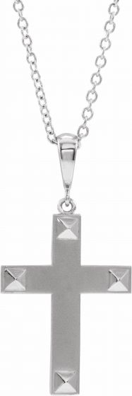 14K White Cross 20 Necklace