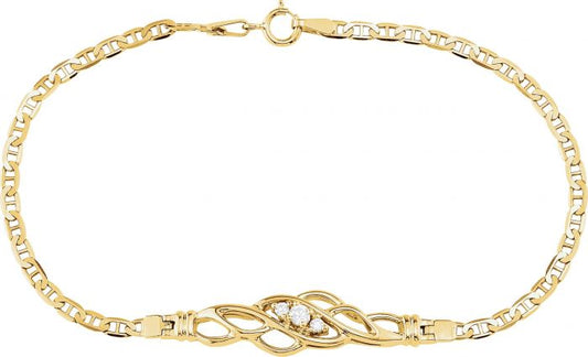 14K Yellow 1/8 CTW Diamond 7 1/2 Bracelet