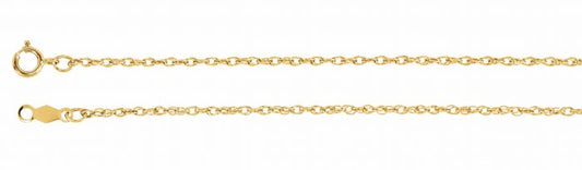 14K Yellow 1.25 mm Rope 7 Chain