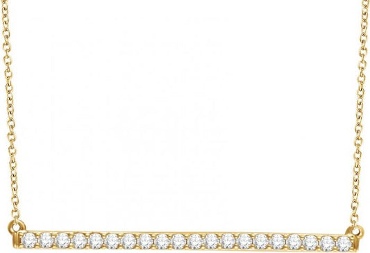 14K Yellow 1/6 CTW Diamond Bar 16-18 Necklace
