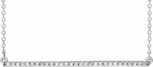 14K White 1/6 CTW Diamond Bar 16-18 Necklace
